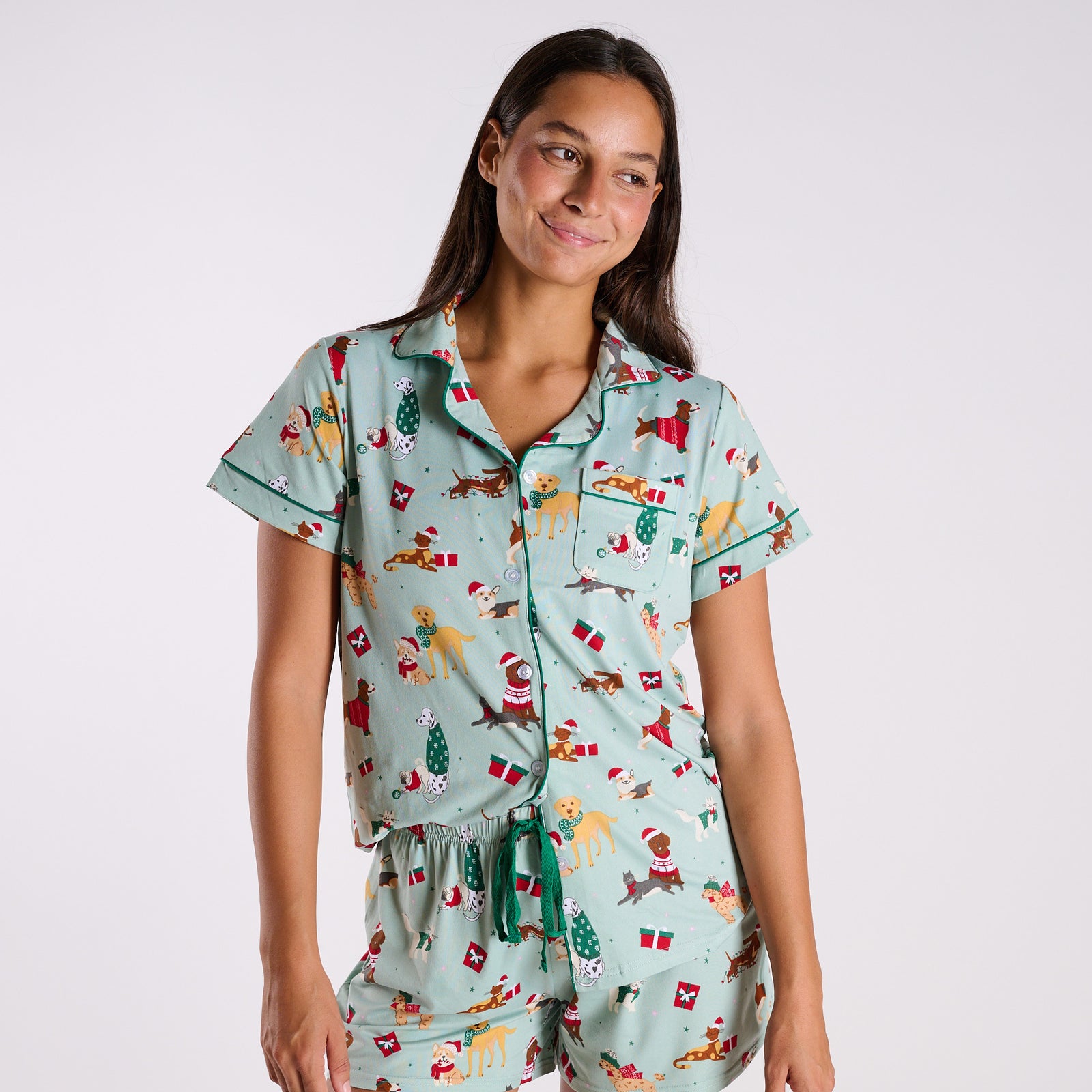 Women's Cozy Pets Short Sleeve Pajama Shirt
