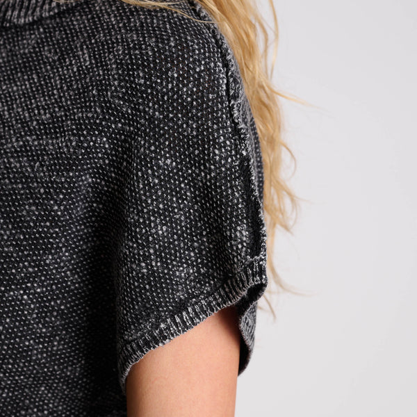 Short Sleeve Space Dye Sweater