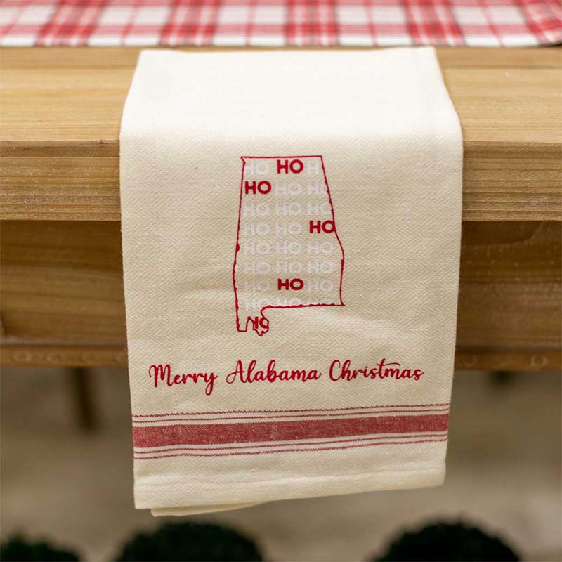 Merry Alabama Christmas Hand Towel