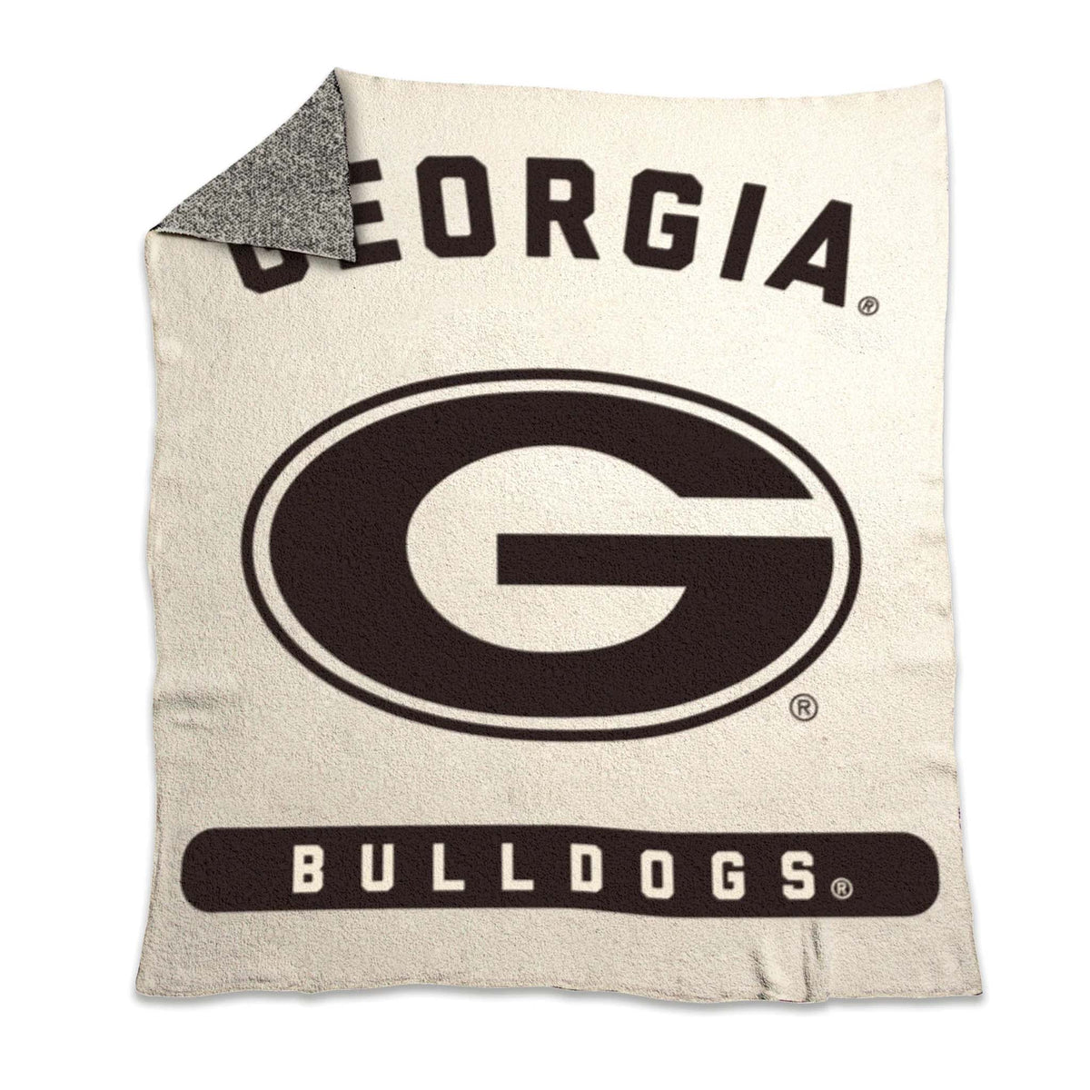 Blanket with 'Georgia Bulldogs' logo on a white background