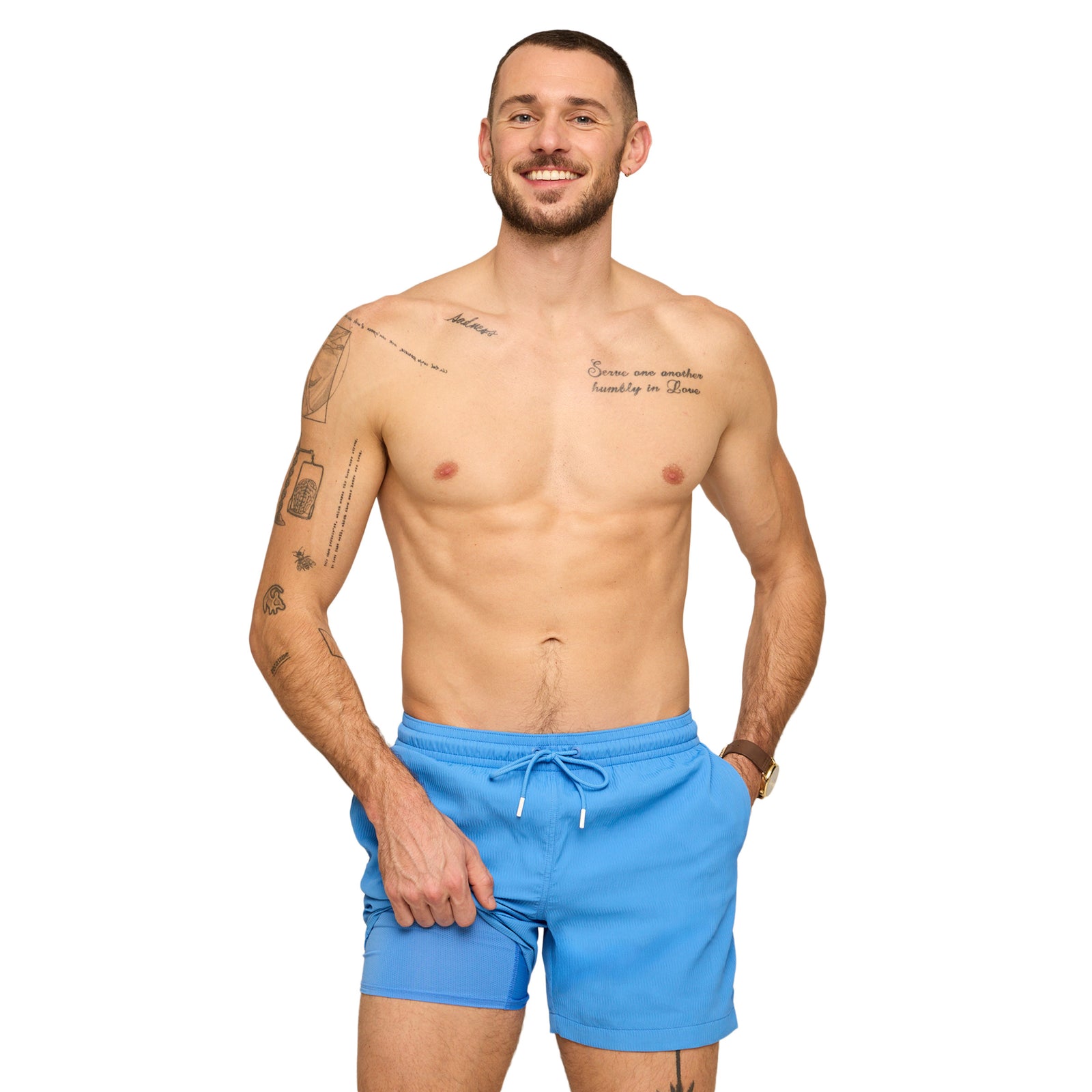 The Cascade Coolers Textured 5.5 Inch Lined Swim Shorts