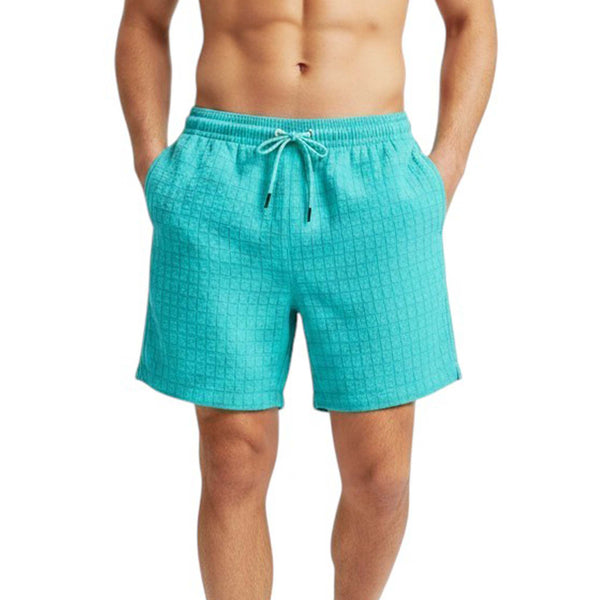 The Tide Pools 5.5 Inch Grid Texture Lined Swim Shorts