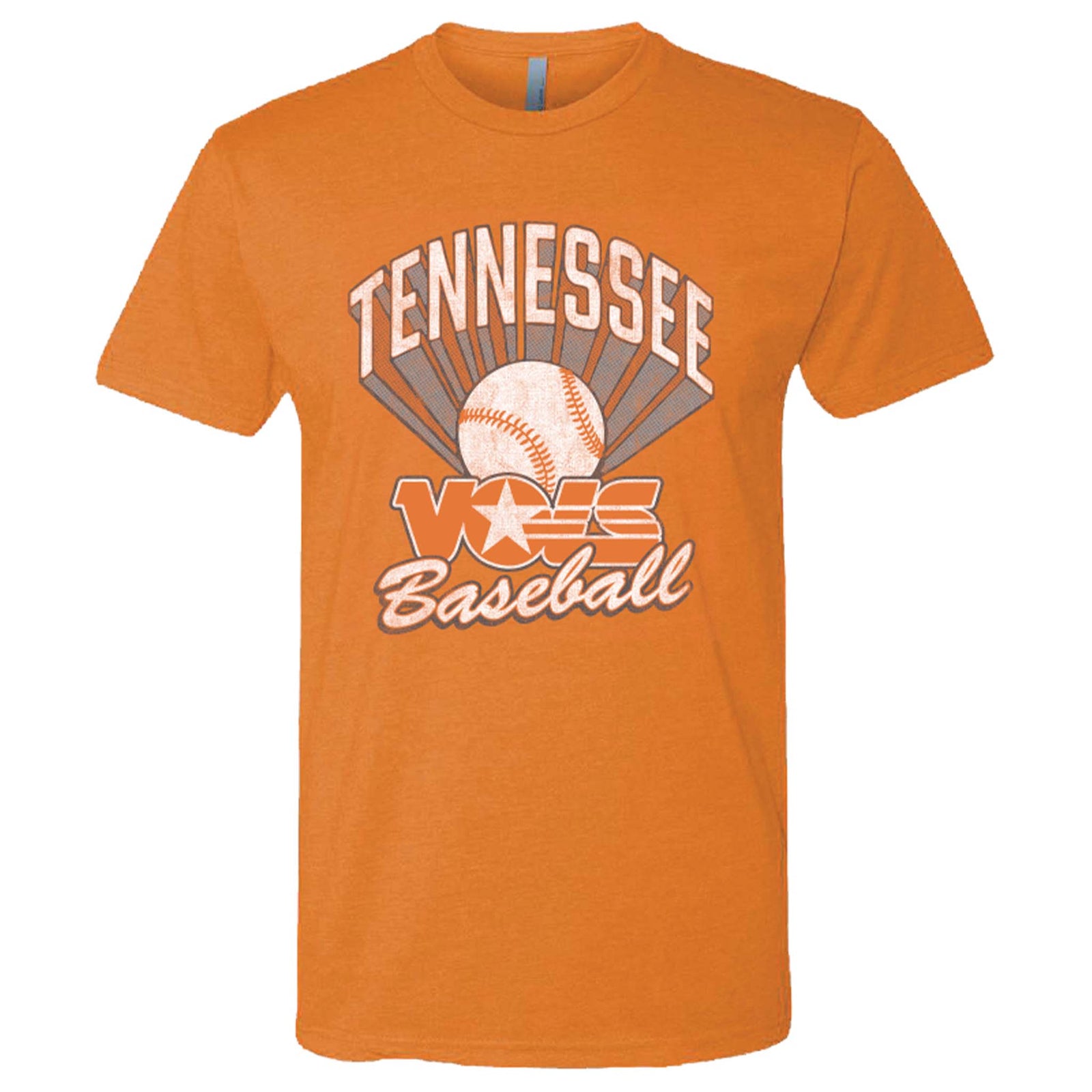 UT Vols Baseball Short Sleeve T-Shirt by Threds in Tennessee Orange with large front baseball themed graphic