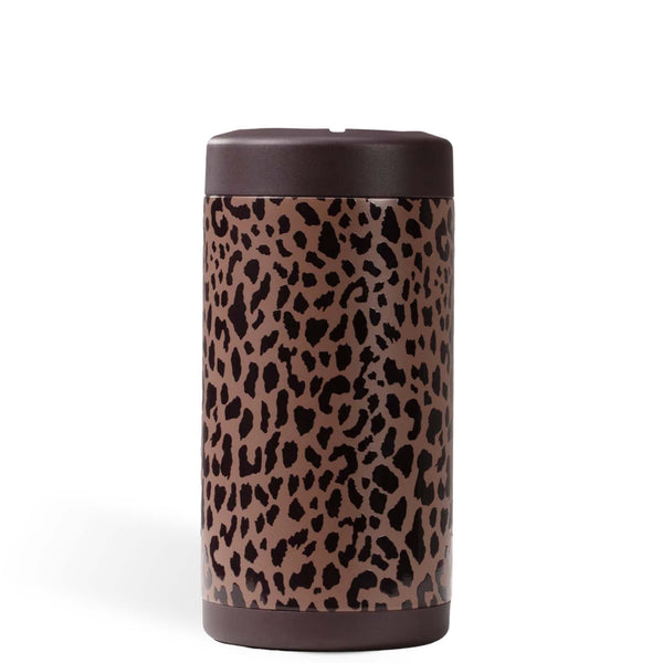 16oz Standard Can Cooler in Brown Leopard