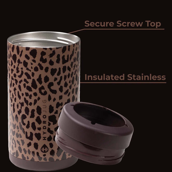 16oz Standard Can Cooler in Brown Leopard