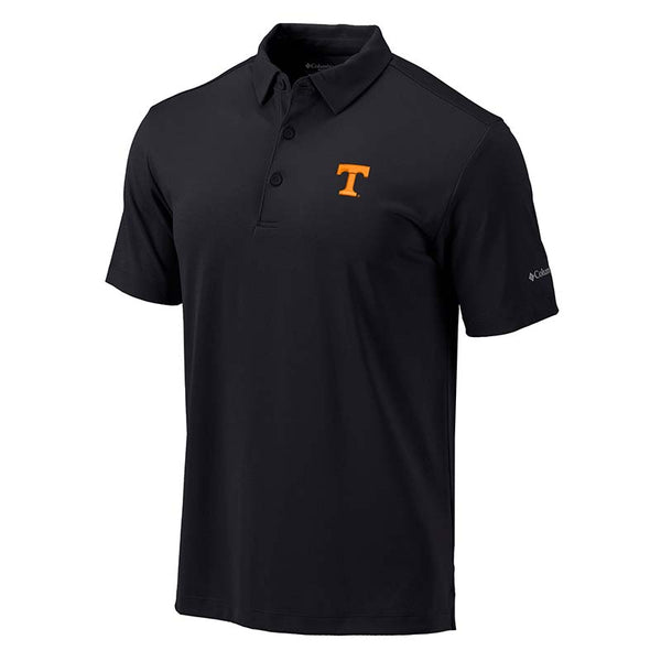 Tennessee black block T logo performance polo.