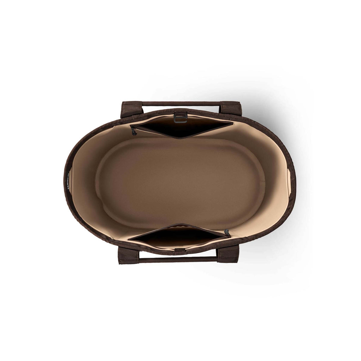 Overhead view of the YETI Camino 50 Carryall with wide open interior and two built-in zipper pockets.