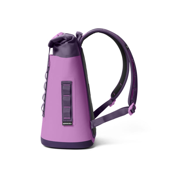 Purple YETI backpack cooler on a white background