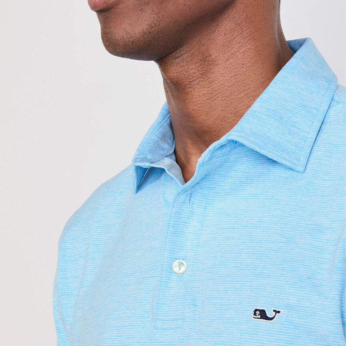 Vineyard Vines St. Jean Stripe Sankaty Polo in Ocean Breeze Tejeda