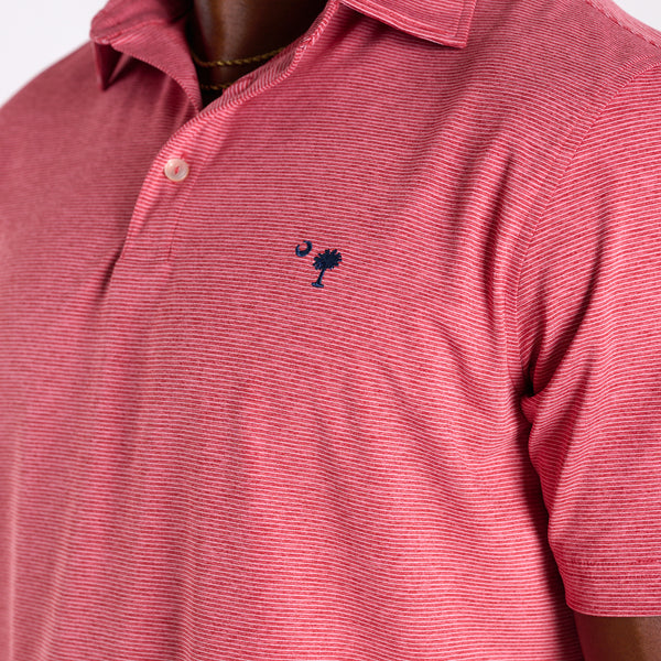 St. Jean Stripe Sankaty Polo in Lighthouse Red