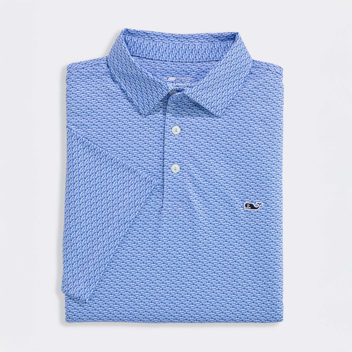 Vineyard Vines Performance Printed Sankaty Polo in Bass Micro Jake Blue