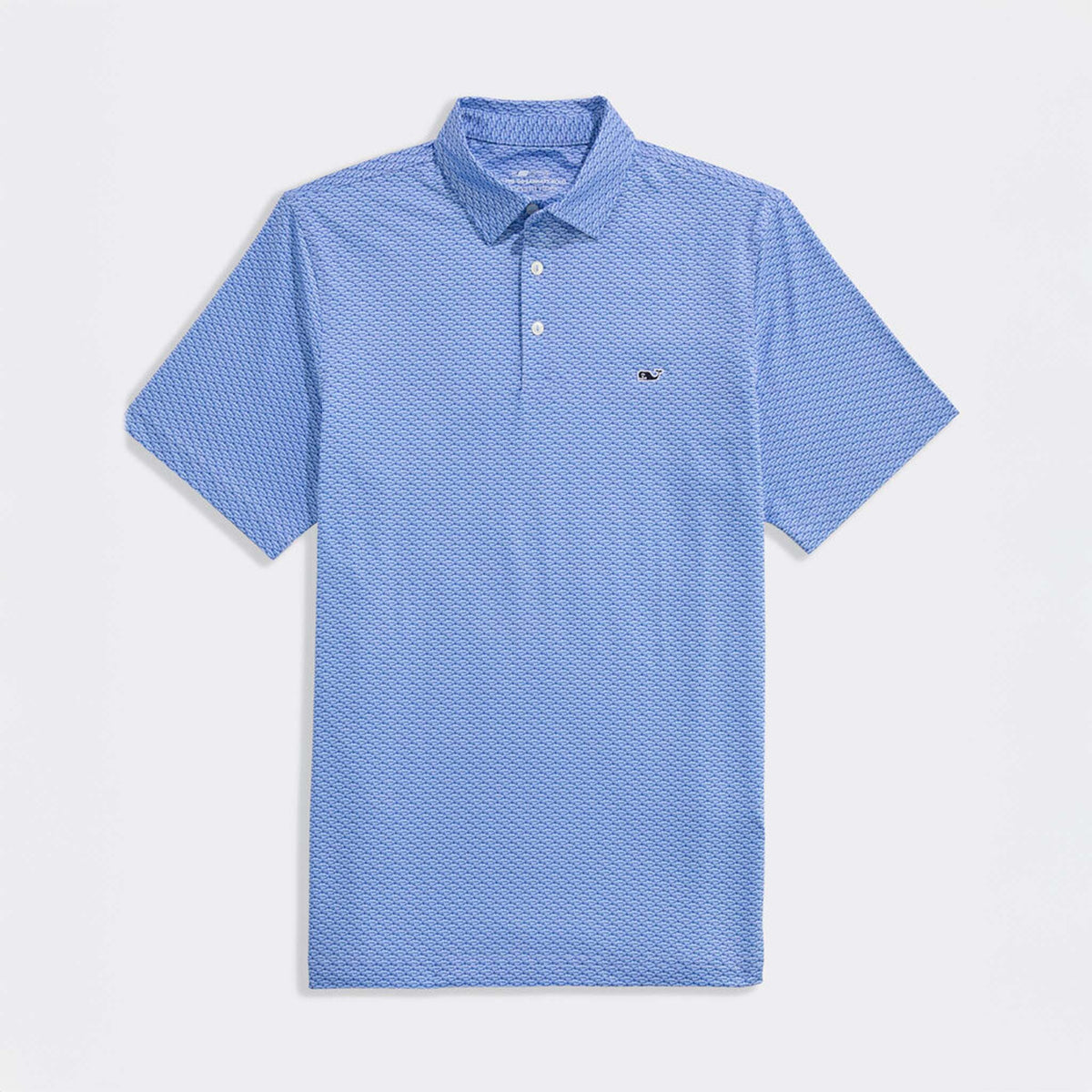 Vineyard Vines Performance Printed Sankaty Polo in Bass Micro Jake Blue