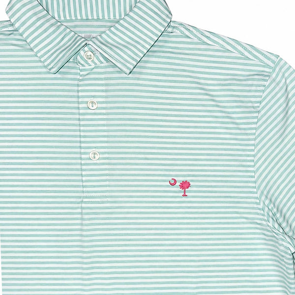 Heather Winstead Polo in Mangrove Mint and Tejeda