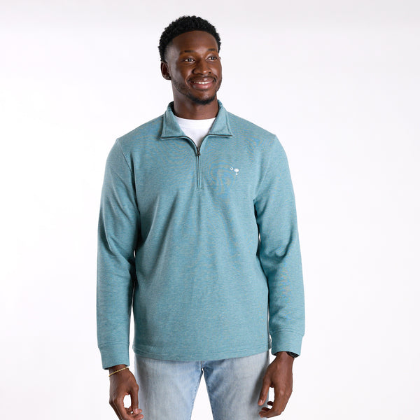 Men's Saltwater Quarter Zip Pullover in Lowcountry Loden