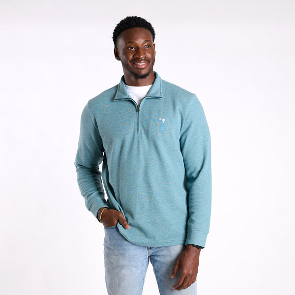 Men's Saltwater Quarter Zip Pullover in Lowcountry Loden