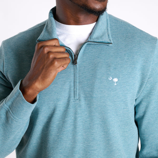 Men's Saltwater Quarter Zip Pullover in Lowcountry Loden