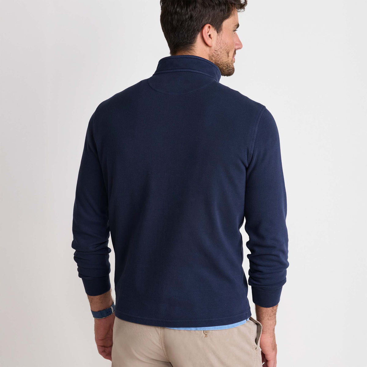 vineyard vines Men's Coastline Quarter Zip Pullover in Nautical Navy