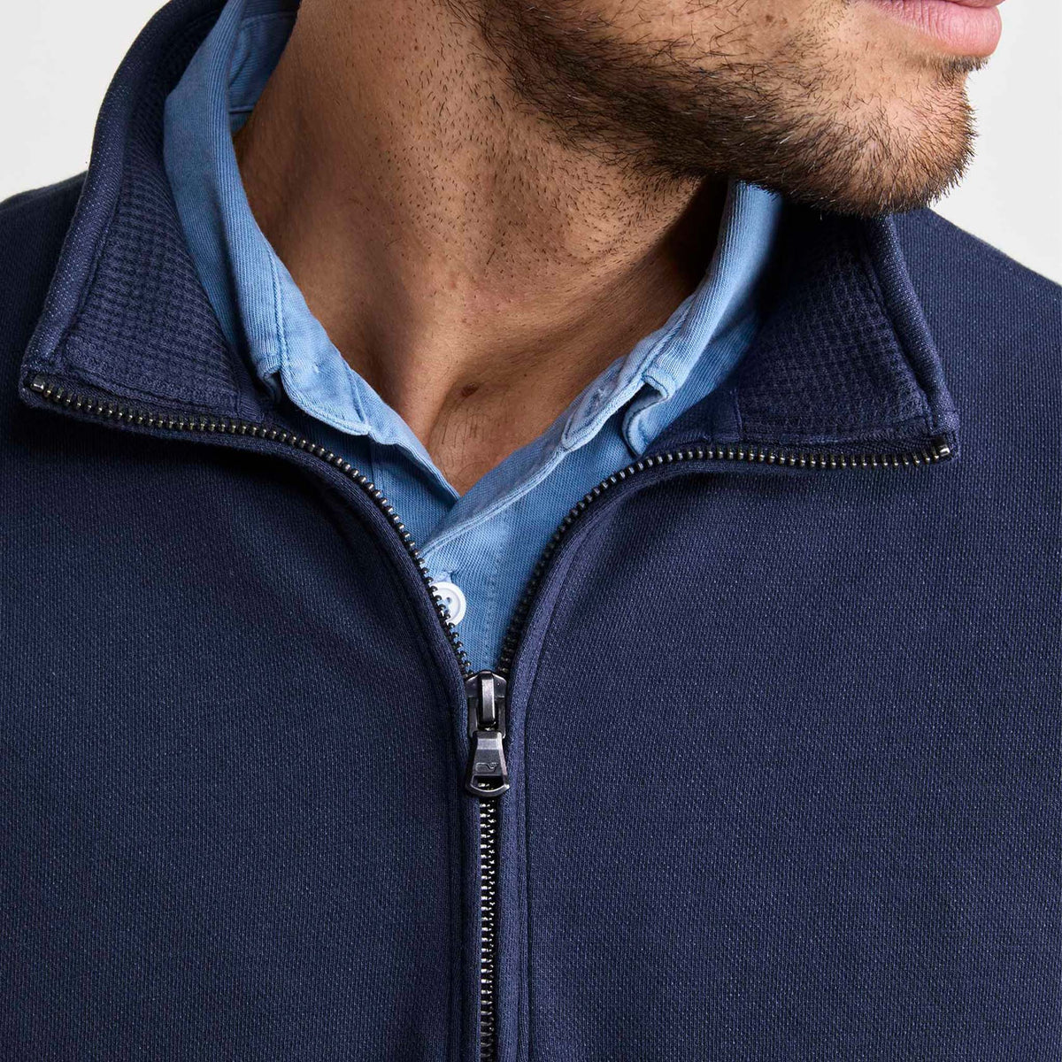 vineyard vines Men's Coastline Quarter Zip Pullover in Nautical Navy