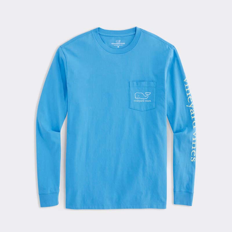Two Tone Vintage Whale Pocket Long Sleeve T-Shirt