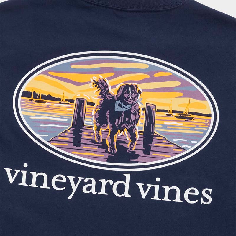 Sunset Pier Bernese Dog Long Sleeve T-Shirt