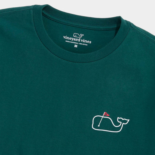 Green t-shirt with Vineyard Vines logo and whale design on a white background
