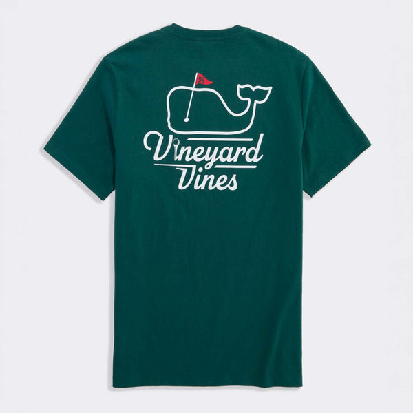 Green t-shirt with Vineyard Vines logo on the back against a white background
