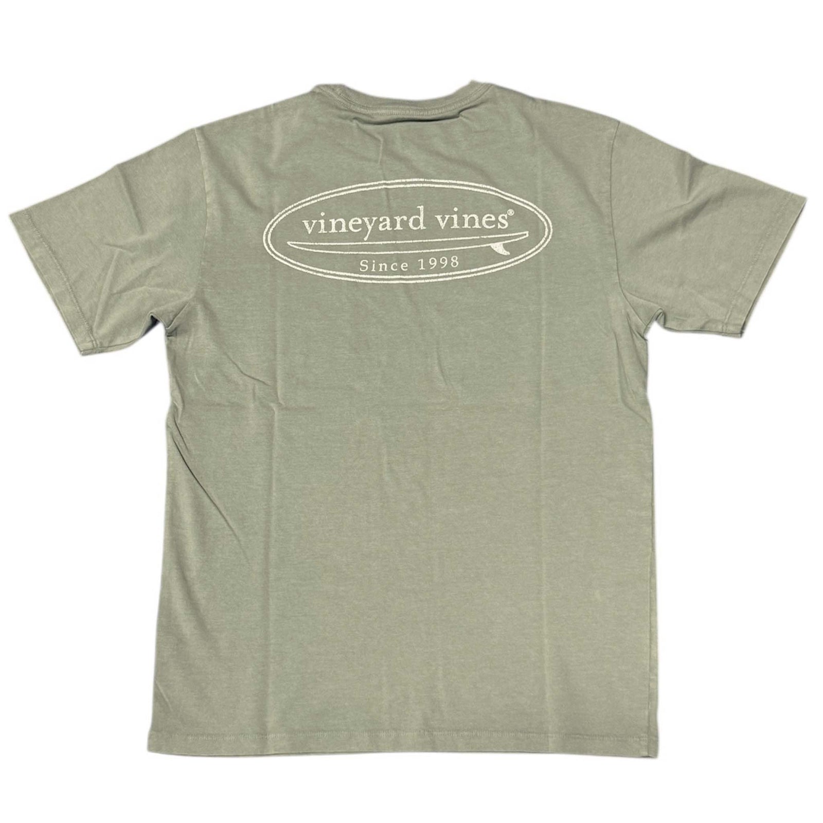 Vineyard Vines Drift Dye Surf Logo Short Sleeve T-Shirt in Dunegrass Green