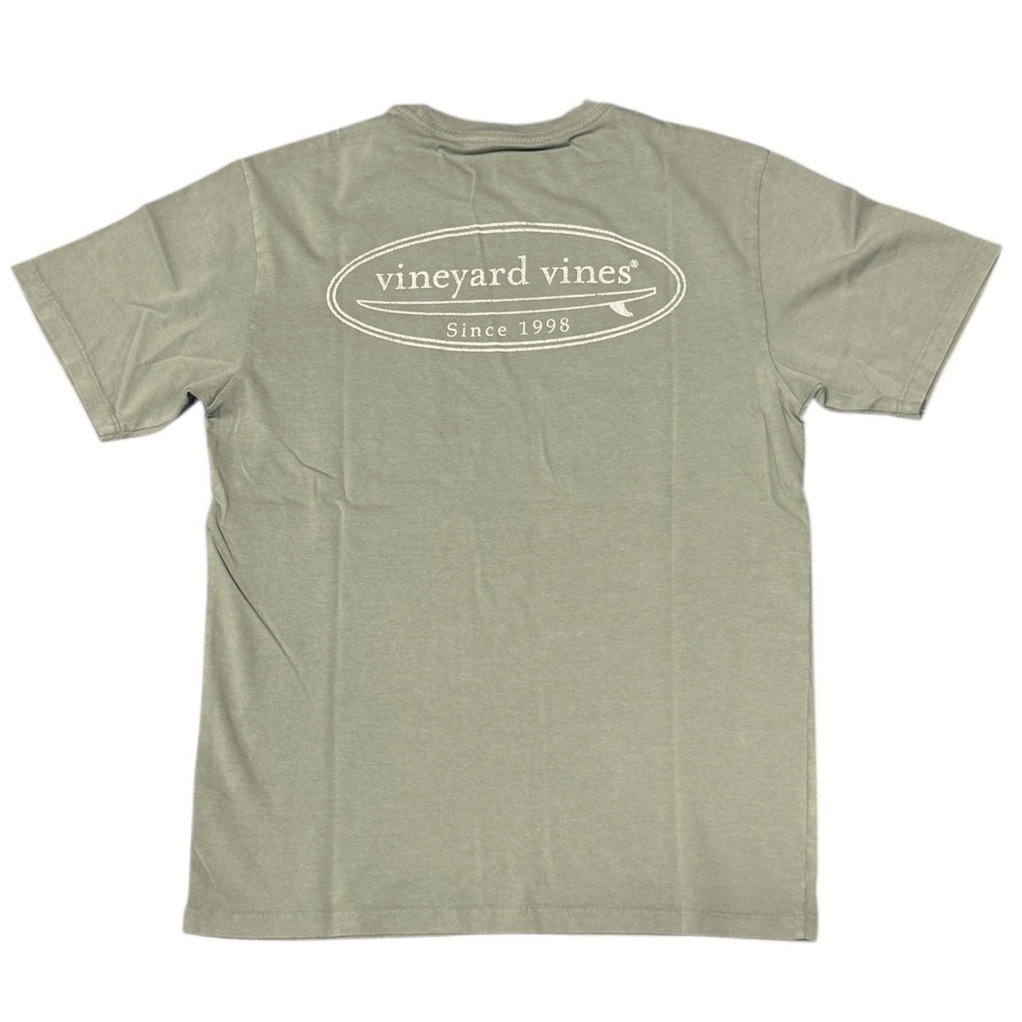 Vineyard Vines Drift Dye Surf Logo Short Sleeve T-Shirt in Dunegrass Green