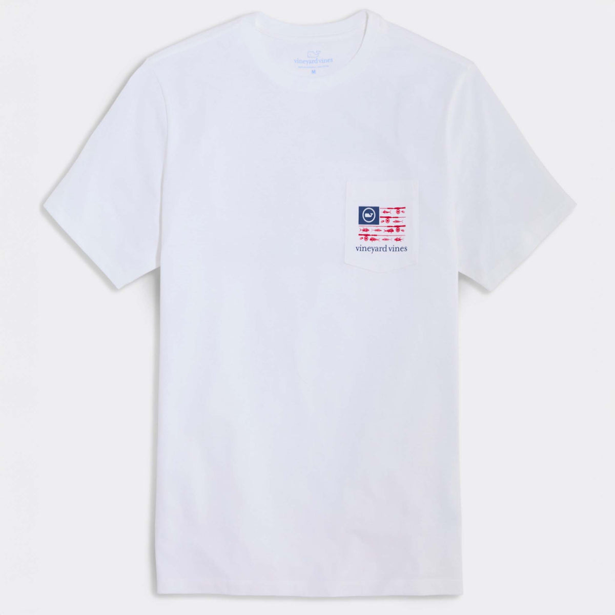 Vineyard Vines USA Reel Flag Short Sleeve T-Shirt in white