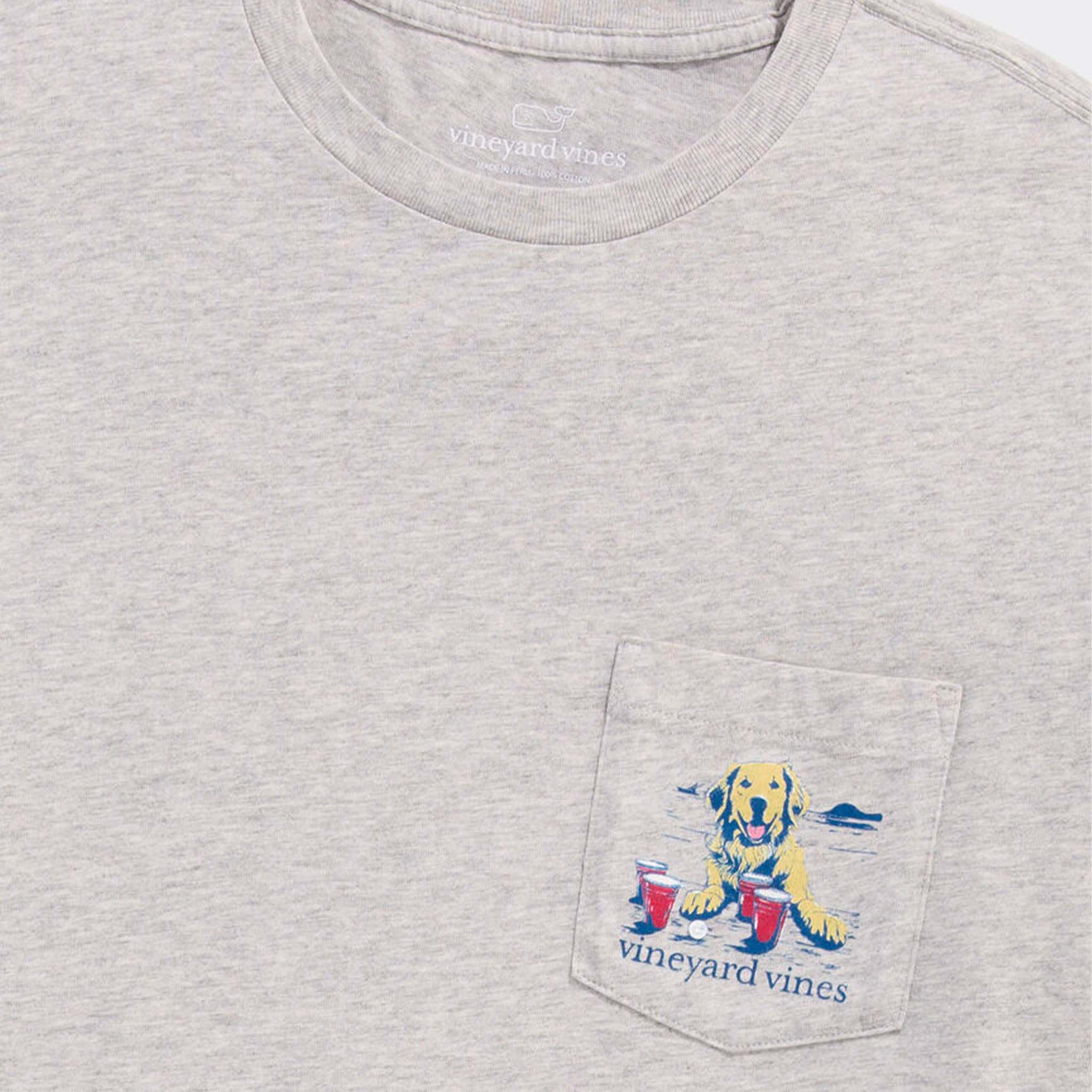 Vineyard Vines Pup Cup Short Sleeve T-Shirt In Grey Heather