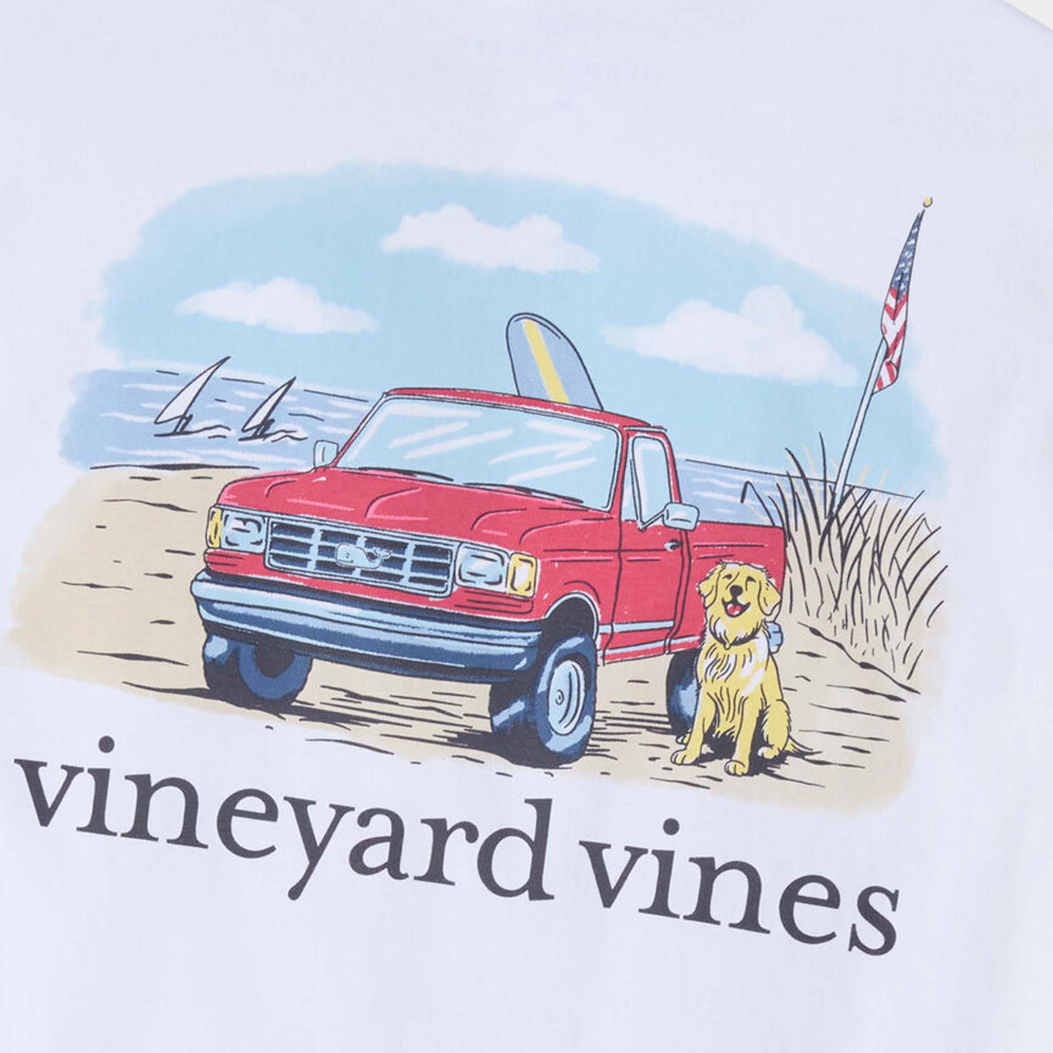 Vineyard Vines Truck On The Beach Short Sleeve T-Shirt Palmetto Moon