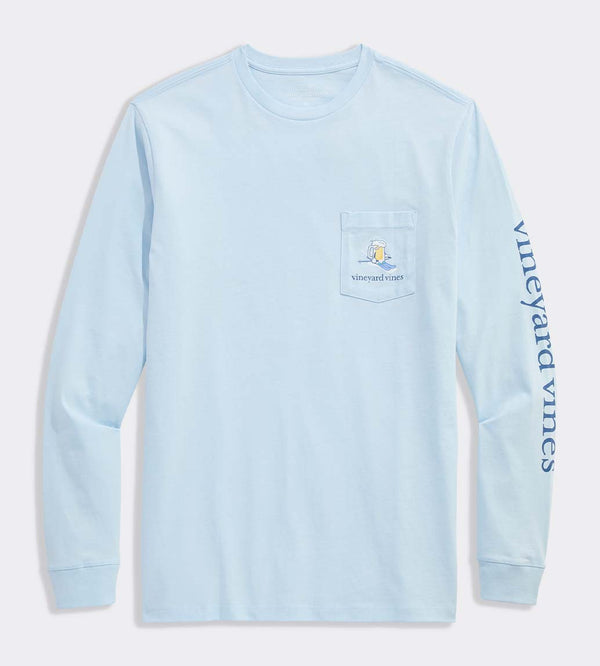 Vineyard Vines Brew Ski Time Long Sleeve T-Shirt in light blue