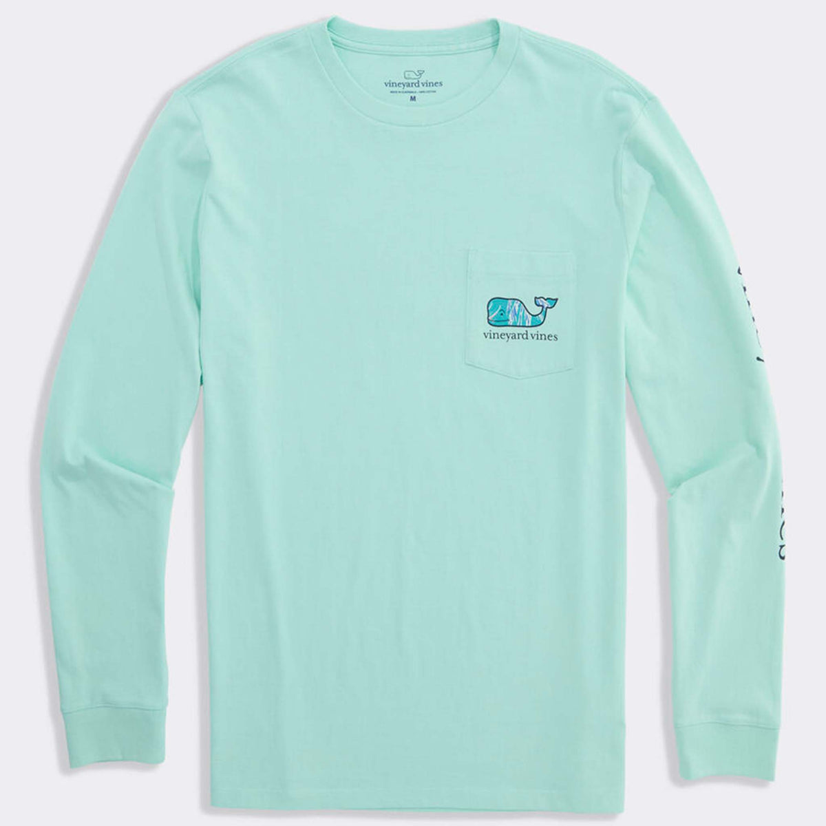 Vineyard Vines Keys Scenic Whale Long Sleeve T-Shirt in Crystal Blue