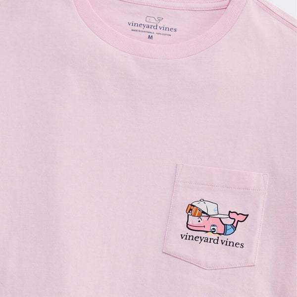 Pink t-shirt with a whale graphic and 'Vineyard Vines' logo on a white background