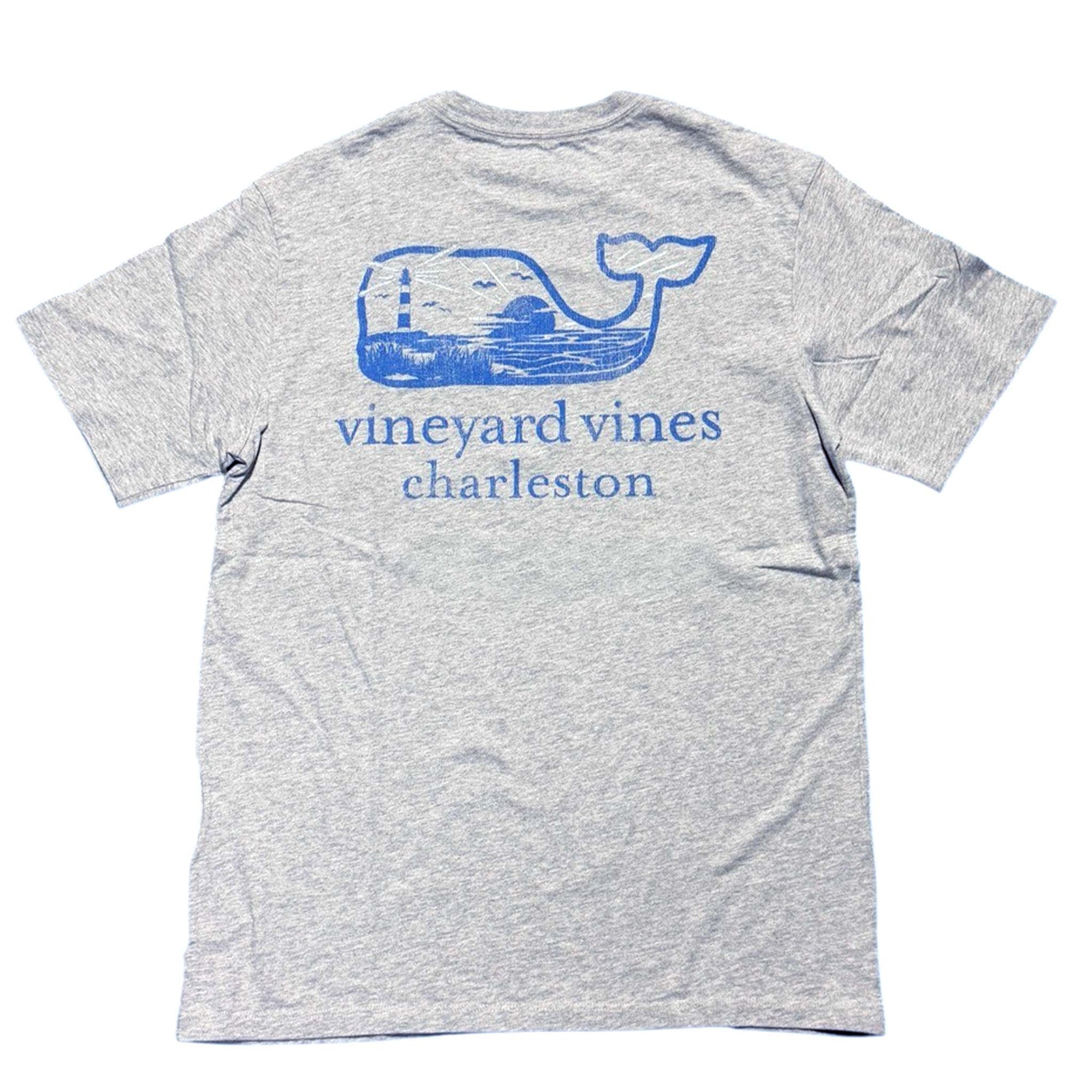 CHS Lighthouse Whale Short Sleeve T-Shirt in grey