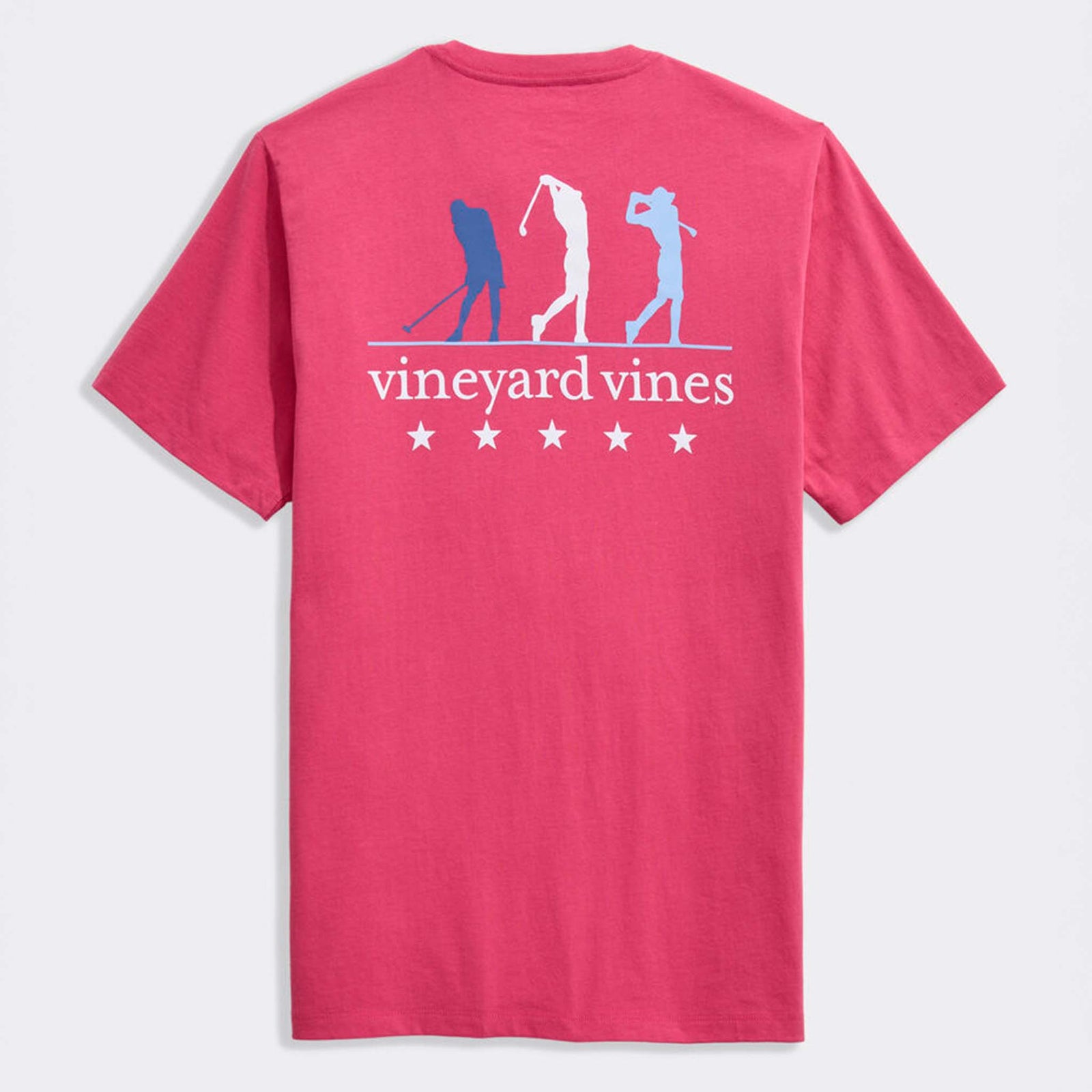 Vineyard Vines USA Golf Silhouette Red Short Sleeve T-Shirt shown on a white background.