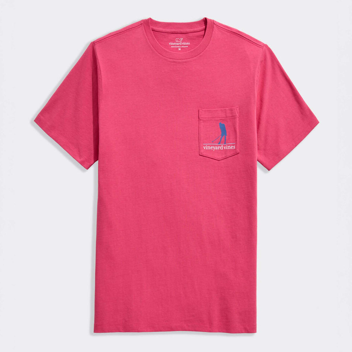Vineyard Vines USA Golf Silhouette Red Short Sleeve T-Shirt shown on a white background.