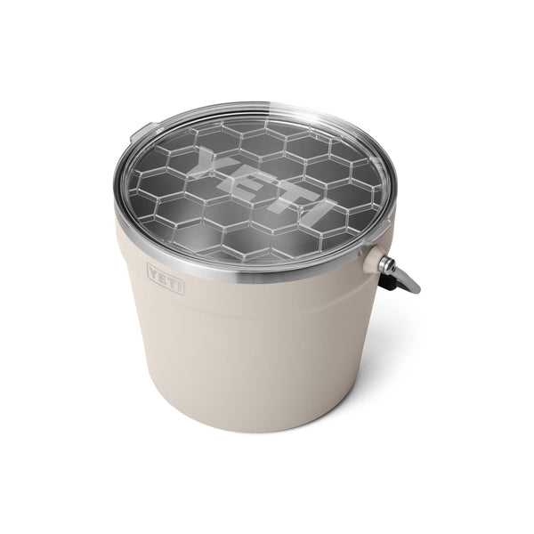 YETI brand cooler with honeycomb lid on a white background