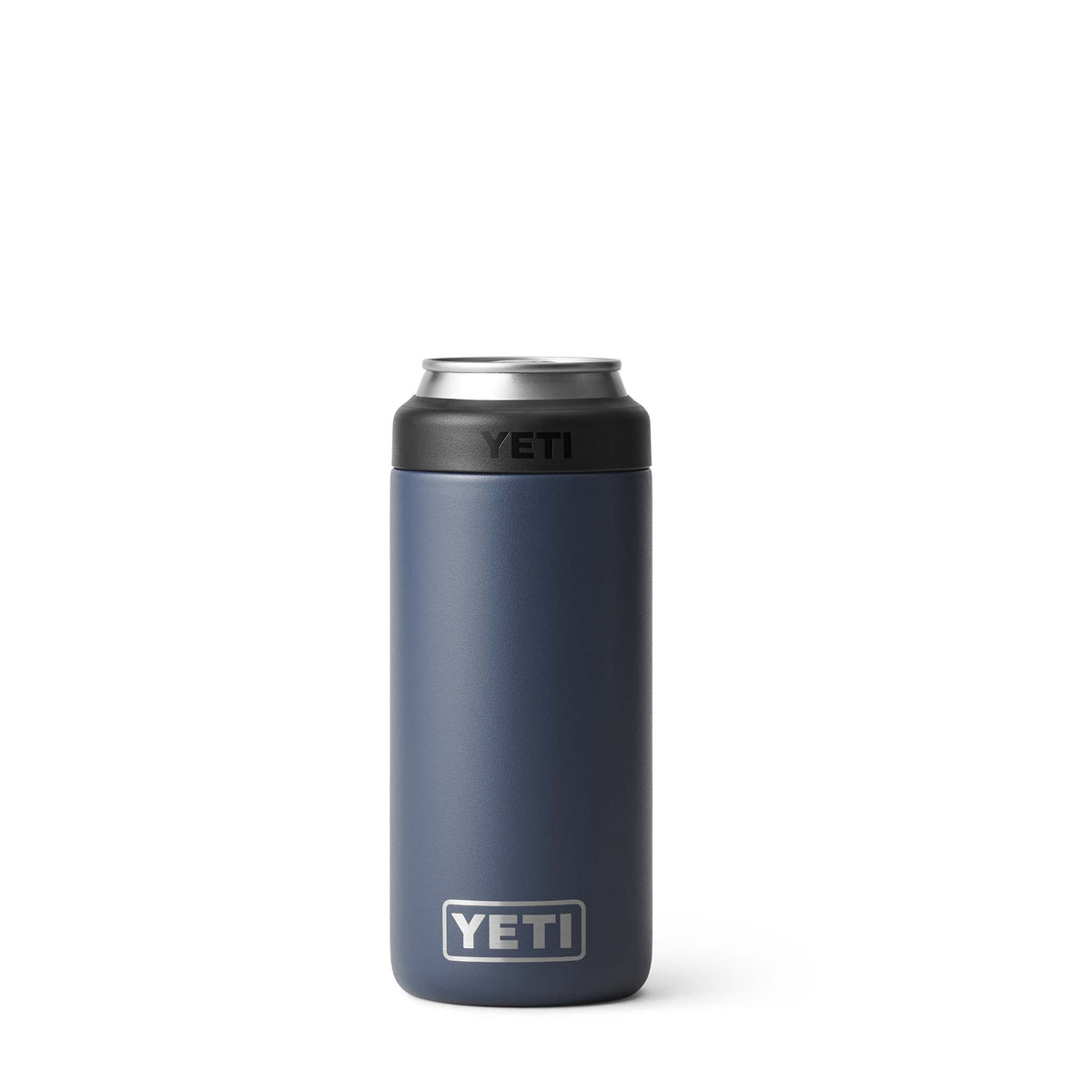 Yeti Navy Rambler 12oz Slim Can Colster