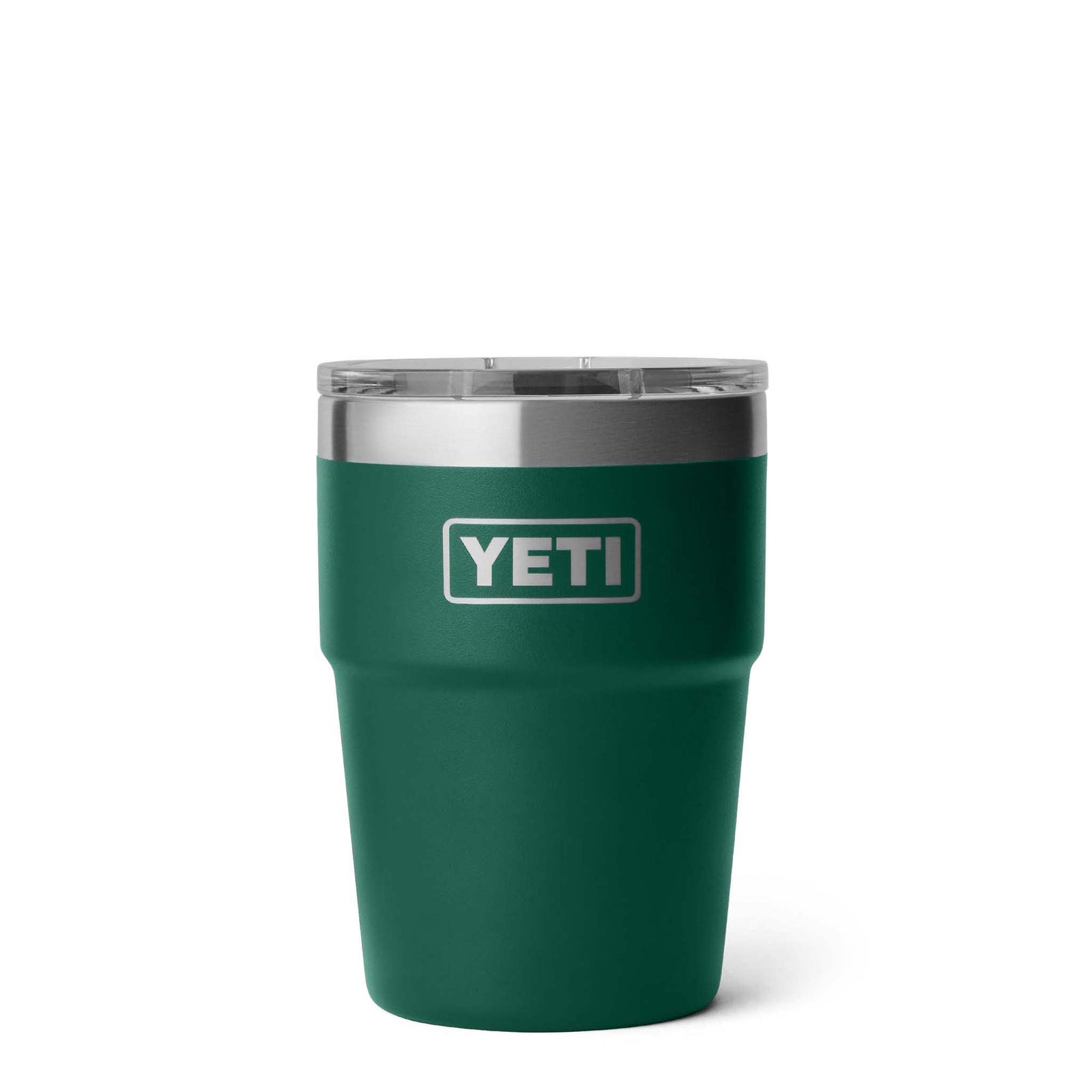 YETI Rambler 16 oz Tumbler in Cherry Blossom with embossed YETI logo, stainless steel base, and MagSlider lid, front view.