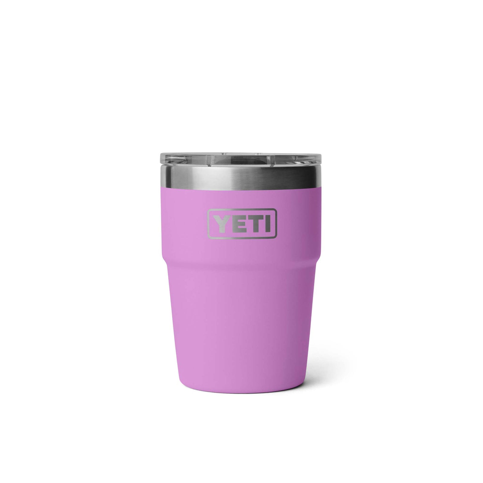 Yeti desert bloom purple 16oz Rambler Stackable Cup shown on a white background.