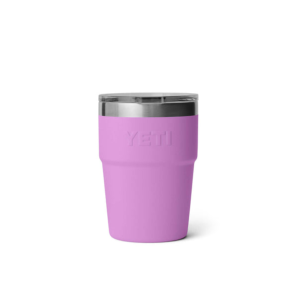 Yeti desert bloom purple 16oz Rambler Stackable Cup shown on a white background.