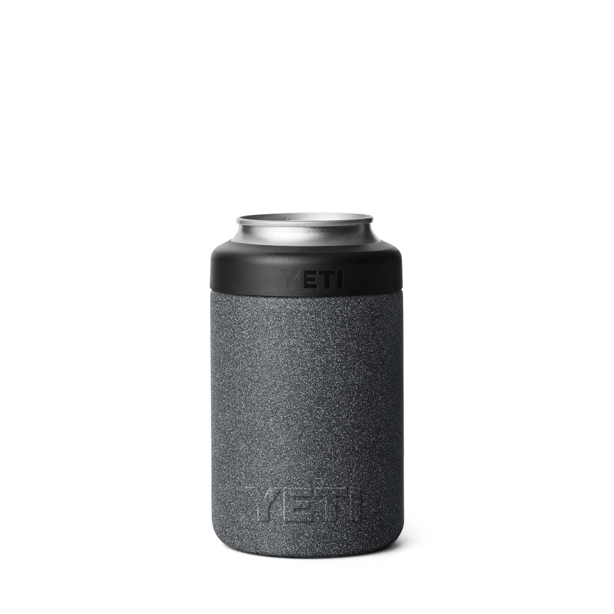Black Stone Rambler Colster holding a 12oz aluminum can.
