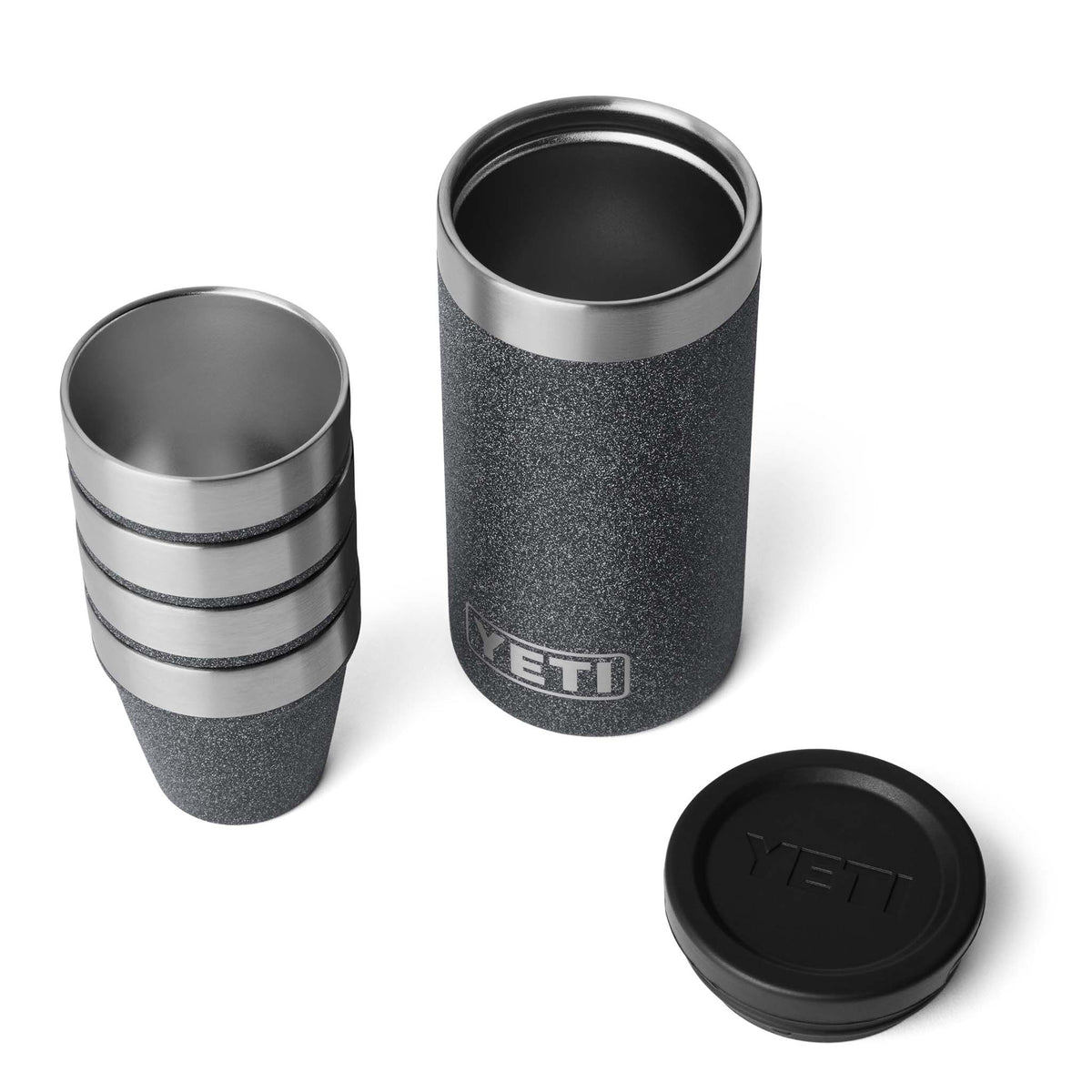 Black Stone 4 Piece Shot Glass Set with Case