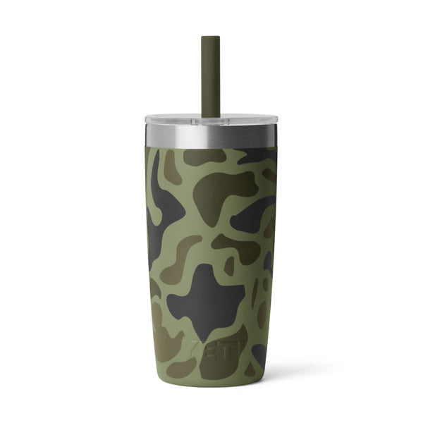 Olive Camo Rambler 10oz Tumbler with Silicone Straw