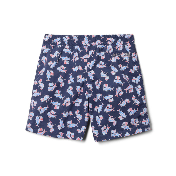 Boys' PFG Super Backcast™ Shorts in Nocturnal Fish Flag