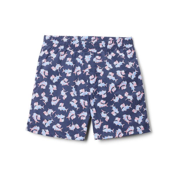 Boys' PFG Super Backcast™ Shorts in Nocturnal Fish Flag