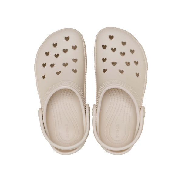 Kids Classic Hearts Cut Out Clog in Frappe