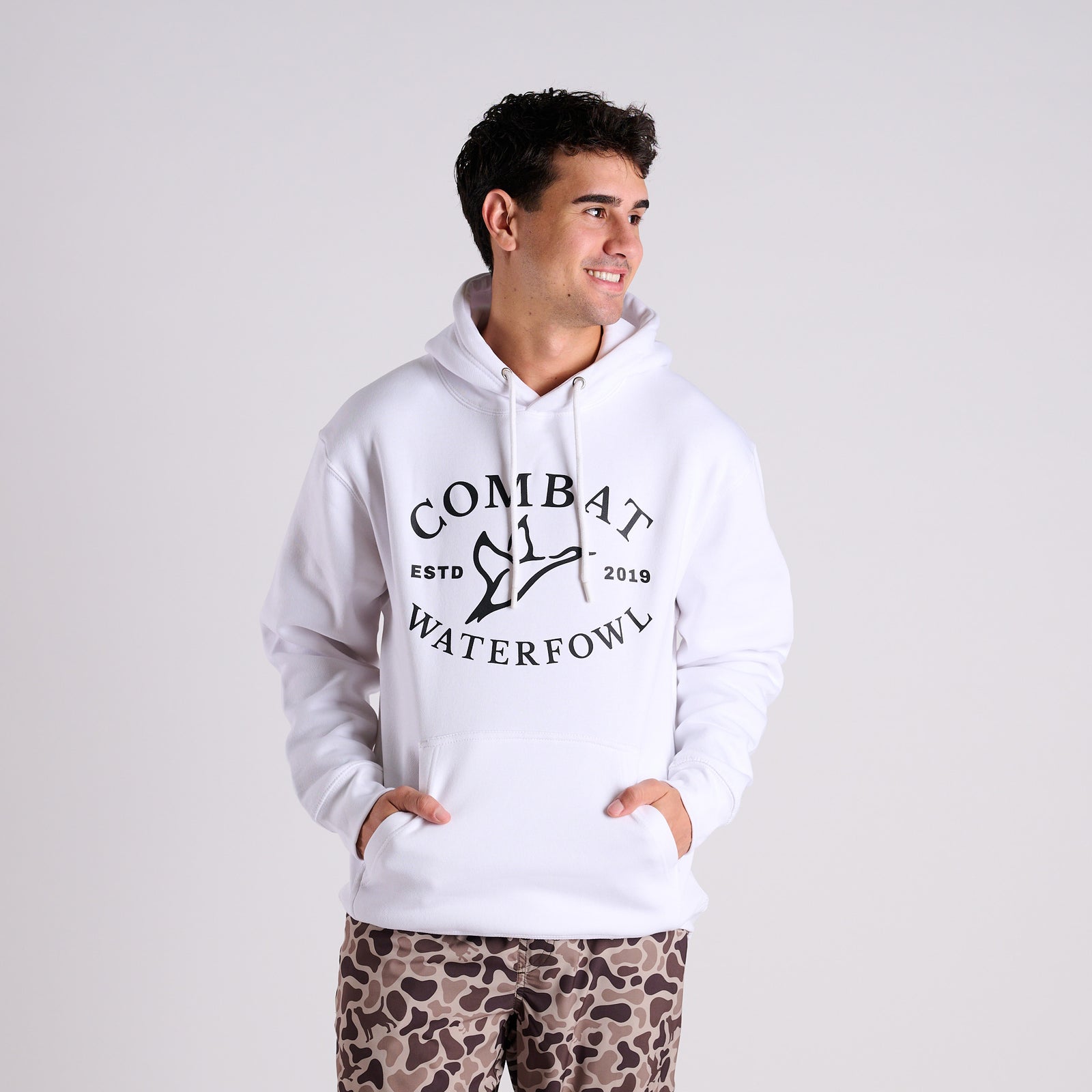 Badge Logo Hoodie in White