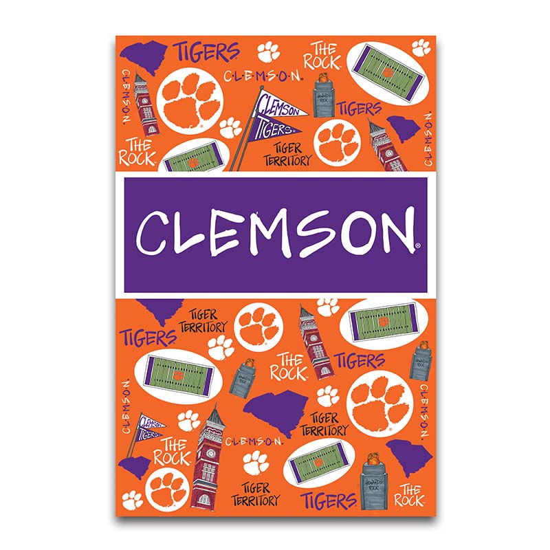 Clemson Icons Garden Flag